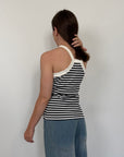 SusyMix - Canotta laccio righe nera