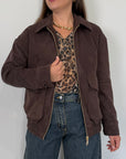 Haveone - Bomber in suede moro