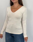 SusyMix - Maglia doppia scollo V burro