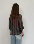 Haveone - Camicia righe larghe verde viola