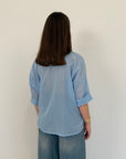 Haveone - Camicia in mussola di cotone celeste