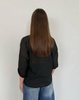 Haveone - Camicia con fiocco e manica 3/4