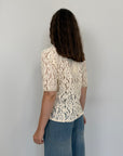 Haveone - Maglia con fiocchi in crochet beige