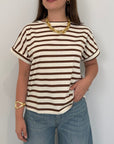 SusyMix - T-shirt righe tabacco