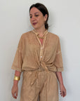 Haveone - Camicia in mussola di cotone nocciola