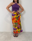 Tensione In - Gonna pareo lunga pappagalli multicolor