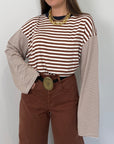 Haveone - Maglia over scatola tabacco collo blu