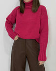 Tensione In - Maglione con coste fuxia
