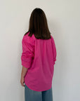 Haveone - Camicia leggera in cotone fuxia