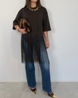 Haveone - Maglia con frange moro