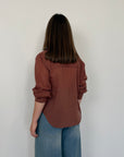 Tensione In - Camicia in cotone tabacco