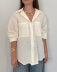 Haveone - Camicia leggera in cotone burro