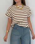 SusyMix - T-shirt righe tabacco
