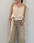 Haveone - Top in raso con frange