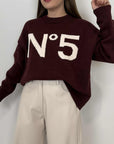 Tensione In - Maglioncino n.5 bordeaux/panna
