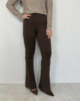 Two Way - Pantalone flare in scuba moro