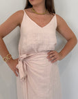Haveone - Top bretella 100% Lino rosa