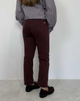 Please - Jeans sigaretta stonewash bordeaux