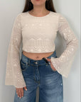 Haveone - Maglia in crochet con manica campana