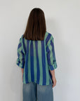 Haveone - Camicia righe larghe acquamarina