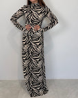Tensione In - Abito lungo fantasia zebra