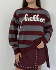 SusyMix - Maglioncino hello bordeaux