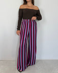 Haveone - Pantalone millerighe viola