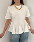 Haveone - T-shirt godet bianca