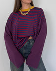 Haveone - Maglia over scatola blu collo senape