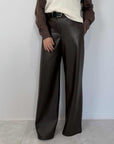 Tensione In - Pantalone iconico similpelle moro