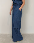 Tensione In - Pantalone denim chambray cargo