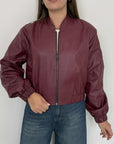 SusyMix - Bomber similpelle bordeaux