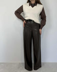 Tensione In - Pantalone iconico similpelle moro