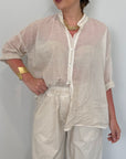 Haveone - Camicia in mussola di cotone beige