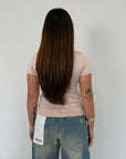 SusyMix - T-shirt scollo quadrato rosa