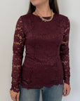SusyMix - Maglia in pizzo bordeaux