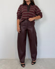 SusyMix - Pantalone similpelle no stellina vino