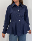SusyMix - Camicia bacchette peplum blu