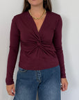 SusyMix - Maglia con nodo bordeaux