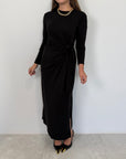 Haveone - Abito in cotone con fiocco nero