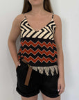 Haveone - Canotta zigzag nera e india