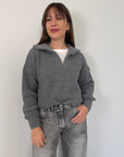 SusyMix - Maglioncino mezza zip grigio