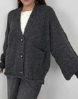 Haveone - Cardigan bottoni antracite