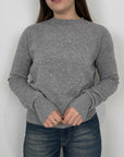 Pull girocollo 100% lana grigio
