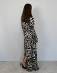 Tensione In - Abito lungo fantasia zebra