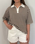 Two Way - Polo rigata panna/moro