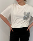 SusyMix - T-shirt taschino paillettes argento