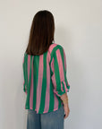 Haveone - Camicia righe larghe verde