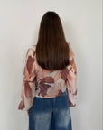 Haveone - Camicia con fiocchetti in fantasia