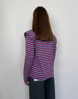 Haveone - Maglia spalline righe bordeaux